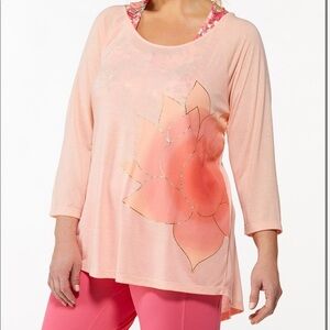 Plus Size Lotus Flower Active Top